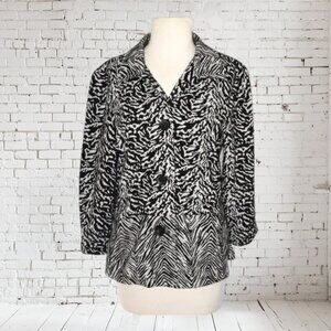 Notations Zebra Stripe Stretch Blazer Shacket Jacket SZ M